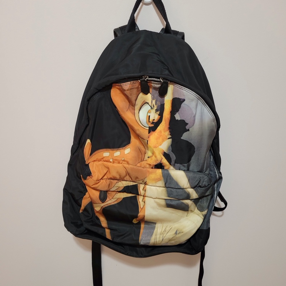 Vintage Black and Orange Backpack with Cartoon Design